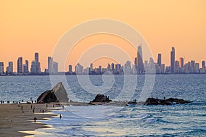 View of Gold Coast high rise buildings from Currumbin