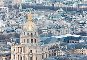 View of golden cupola in Paris
