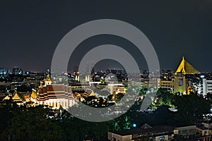 The view from Golden Mount on Bangkok on a rainy day