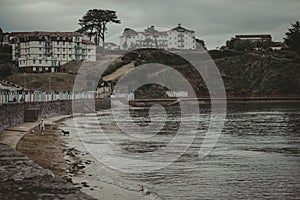 View of the Goodrington Sands beach in Paignton, Devon UK