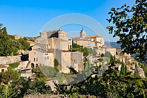 View of Gordes a famous perched village  in Luberon heart