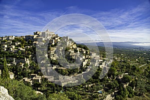 View on Gordes, a small typical town in Provence, France