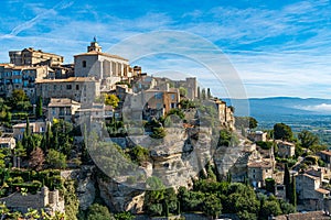 View on Gordes, a small typical town in Provence, France