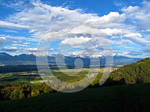 View of Gorenjska and Kranjsko polje in Slovenia