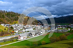 View of Gorenjska vas village in Gorenjska, Slovenia