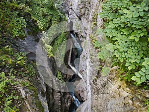 View of the gorge and the path from above