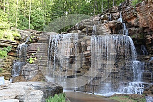View of the gorgeous waterfall near Branson, Missouri.
