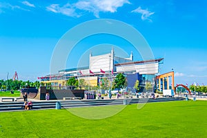 View of the goteborg opera building situated next to a marina in Sweden...IMAGE