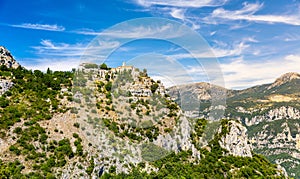 View of Gourdon, a small medieval village in Provence, France