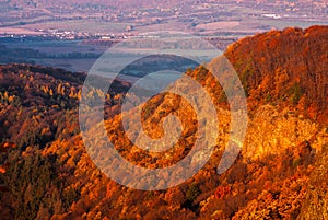 View from Grafovska  mountain at Stiavnicke vrchy