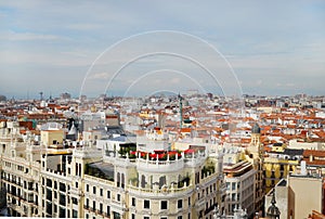 View of the Gran Via, Madrid spain photo