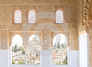 View of Granada from Alhambra windows