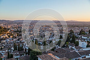 View of Granada city in Spain