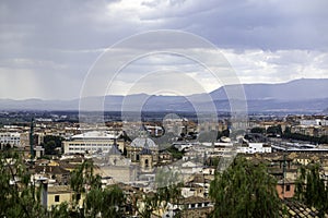 View of Granada from the historic working-class district of Albayzin, a neighborhood with a wide variety of religions and origins