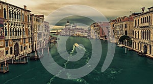 View of the Grand Canal and the Basilica of Santa Maria della Salute from the Academy Bridge