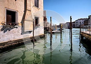 View of the Grand Canal and the Venetian Lagoon. Venice. Italy