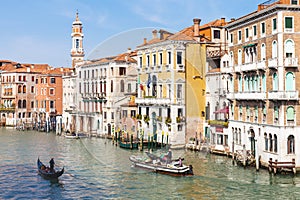 View of Grand Canal in Venice city in spring