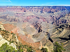 View of the Grand Canyon. Multicolored rocks. The beauty of nature. National Park