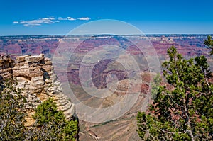 View of Grand Canyon`s Southern Rim from Mather Point