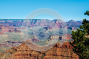 View of Grand Canyon`s Southern Rim from Mather Point