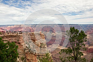 View on Grand Canyon scenery of Mather Point rock