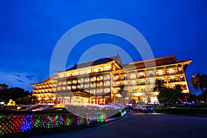 View of the Grand Hotel Kaohsiung at the night time