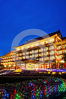 View of the Grand Hotel Kaohsiung at the night time