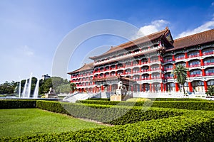 View of the Grand Hotel Kaohsiung on a sunny day