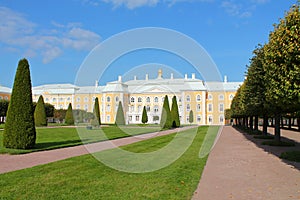 View of the Grand Peterhof Palace. St. Petersburg.