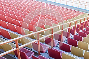View of the grandstand seats at the stadium