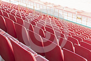 View of the grandstand seats at the stadium