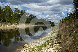 View of great cypress basin canal in naples florida photo