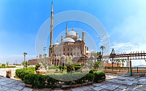 View on the Great Mosque of Muhammad Ali Pasha in Cairo Citadel, Egypt