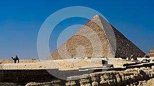 View of the Great Pyramids of Giza, Cairo, Egypt