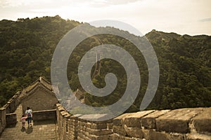 View of the Great wall of China in summer