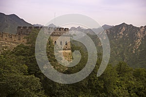 View of the Great wall of China in summer