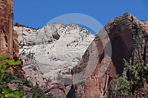 View of Great White Throne in Zion National Park