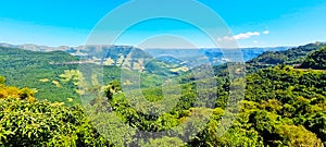 View of green mountain range, Serra Geral, Rio Grande do Sul photo