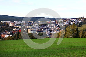 View of Greiz town in Thuringia, Germany