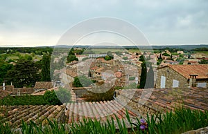 View on Grignan buildings' roofs