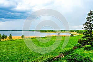 View of the Grimnitzsee near Barnim, Joachimsthal. Landscape at the lake