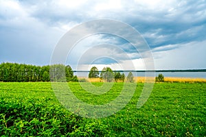 View of the Grimnitzsee near Barnim, Joachimsthal. Landscape at the lake