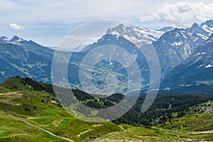 View of Grindelwald, Grosse Scheidegg, and Wetterhorn from Mannlichen photo