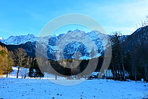 View of Grintovec mountain from Zgornje Jezersko