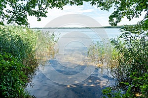 View of the Gross Labussee lake in northern Germany