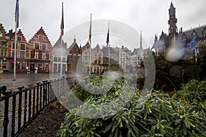 View on Grote Markt square, Bruges Belgium