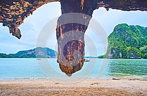 The view from grotto of James Bond Island, Phang Nga Bay, Thailand