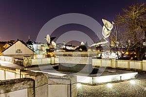 View on Grund and abbey in Luxembourg