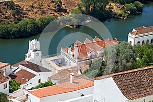 The residential houses on the right bank of Guadiana. Mertola. P photo