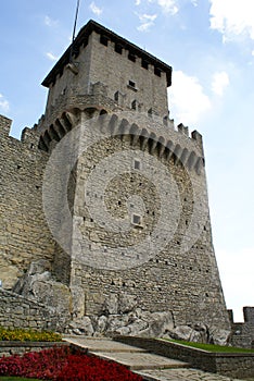 View of the Guaita Tower in the Republic of San Marino